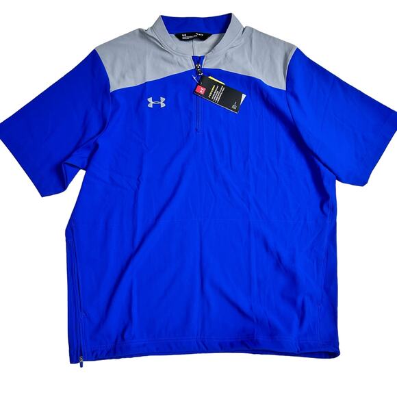 Under Armour 1/4 Zip Pullover Loose Men's Medium Blue Gray NWT Water Proof Storm - Picture 1 of 8